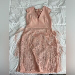 Cayro Pink Fringe Cocktail Dress